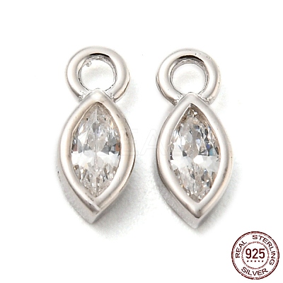 Real Platinum Plated Rhodium Plated 925 Sterling Silver Charms STER-K176-03B-P-1