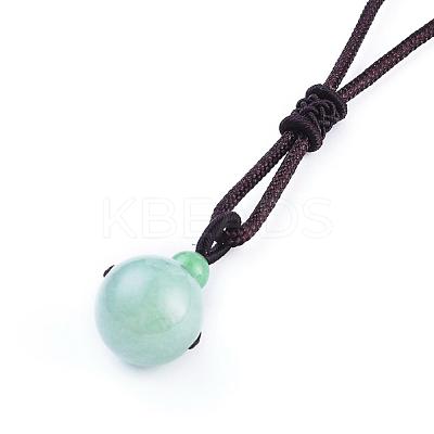 Natural Green Aventurine Pendant Necklaces NJEW-P241-A08-1