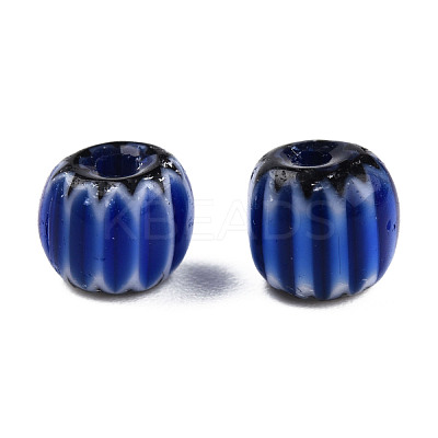 Handmade Lampwork Chevron Beads Strands LAMP-N023-003-01-1