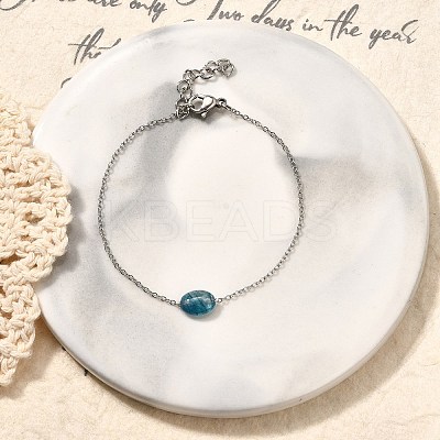 304 Stainless Steel  Link Bracelets for Women BJEW-Z087-02P-1