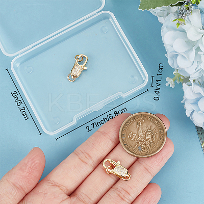 3Pcs Brass Micro Pave Clear Cubic Zirconia Lobster Claw Clasps ZIRC-BBC0002-19-1