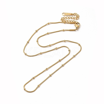 Ion Plating(IP) 304 Stainless Steel Satellite Chain Necklace for Women NJEW-E081-02G-1