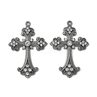 Alloy Rhinestone Cross Big Pendants LS-ALRI-1475-B-RS-1