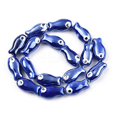 Handmade Porcelain Ceramic Beads Strands PORC-T006-03B-1
