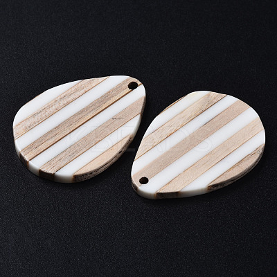 Stripe Resin & Wood Pendants X-RESI-N025-015A-B01-1