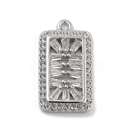 Brass with Clear Cubic Zirconia Pendants KK-Z061-21C-P-1