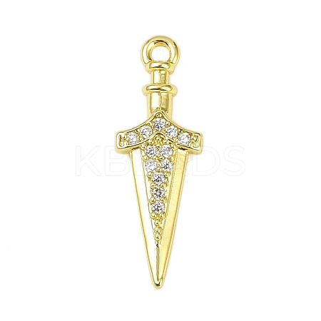 Brass Micro Pave Clear Cubic Zirconia Pendants LS-KK-L238-14G-1