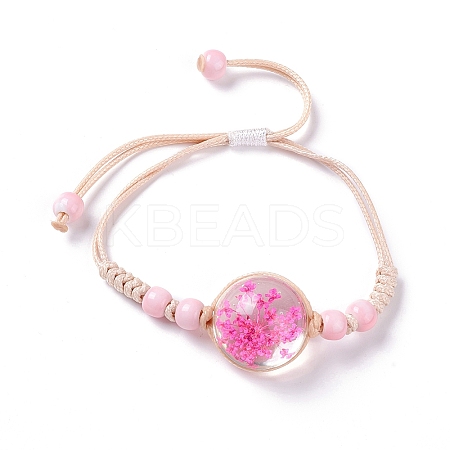 Handmade Dry Pressed Flower Link Bracelet for Girl Women LS-BJEW-C004-01I-1