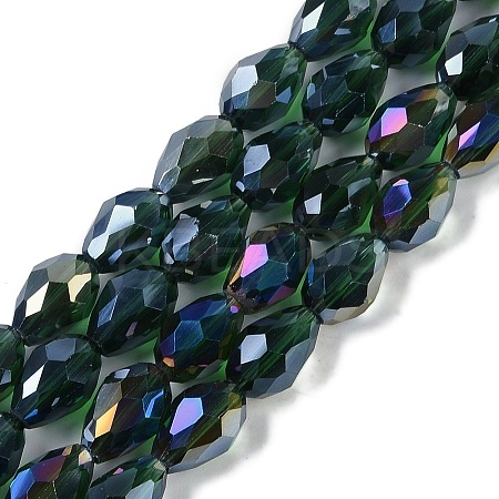 Transparent Electroplate Glass Beads Strands EGLA-N013-T6mm-B15-1