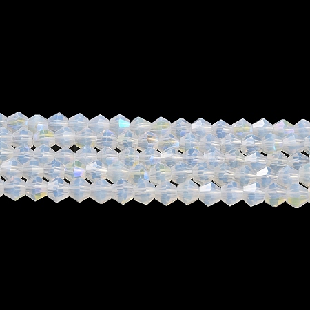 Imitation Jade Electroplate Glass Beads Strands EGLA-A039-J4mm-L05-1