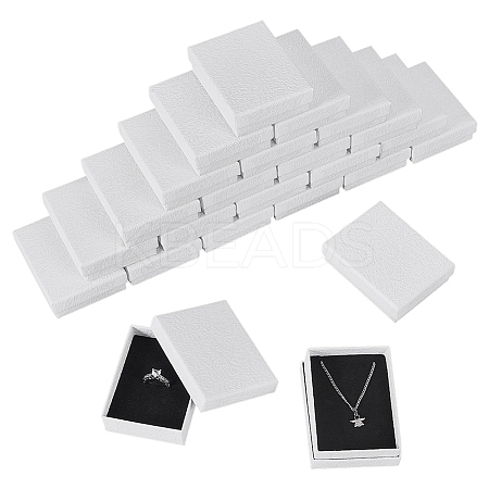Cardboard Paper Jewelry Storage Boxes with Sponge Inside CON-WH0112-013-1