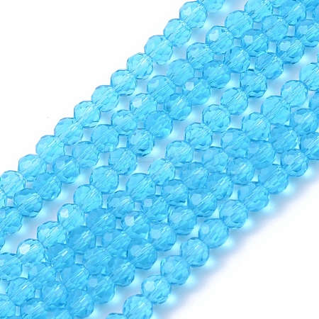 Transparent Glass Bead Strands GLAA-R136-4mm-01-1