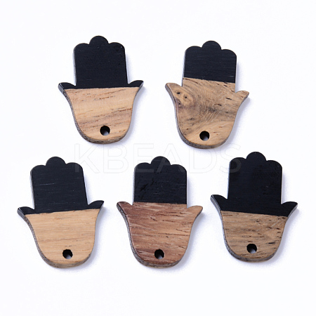 Resin & Walnut Wood Pendants RESI-N025-011A-B04-1