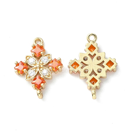 Brass Pave Cubic Zirconia Connector Charms KK-G462-45KCG-03-1