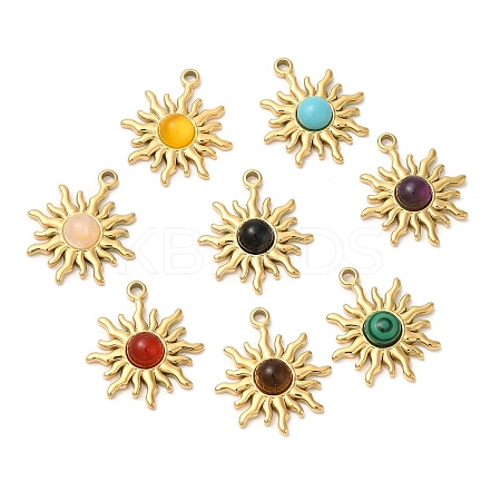 Ion Plating(IP) 316 Stainless Steel Sun Pendants STAS-K258-34G-1