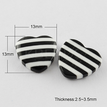 Striped Resin Cabochons CRES-Q097-13mm-1-1