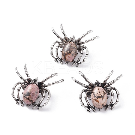Natural Rhodonite Brooch G-A176-C16-1-1