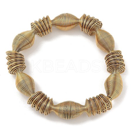 Ion Plating(IP) Adjustable 304 Stainless Steel Bicone Spring Wire Bracelets BJEW-H617-08A-G-1