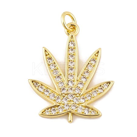 Rack Plating Brass Micro Pave Cubic Zirconia Pendants KK-K367-05G-02-1