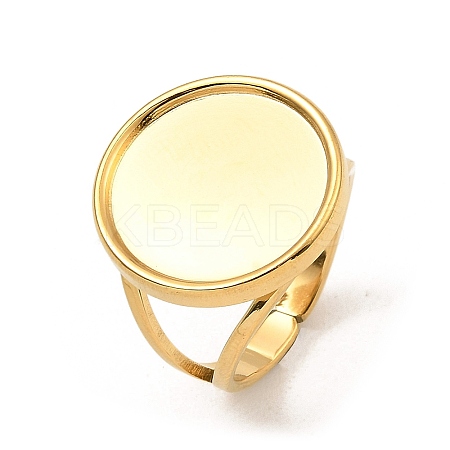 304 Stainless Steel Open Cuff Pad Ring Settings X-RJEW-Z018-41G-1