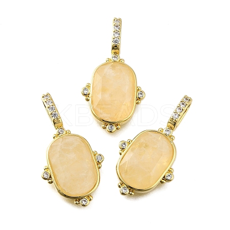 Brass Micro Pave Cubic Zirconia Pendants KK-S523-019G-B-1