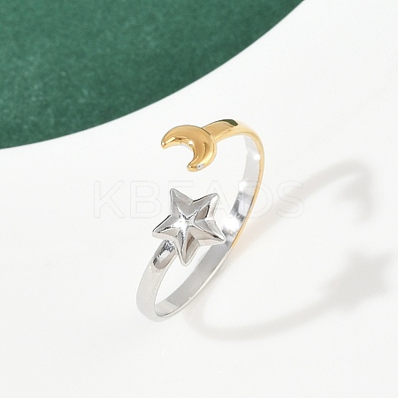 304 Stainless Steel Cuff Rings for Women RJEW-B133-05B-1