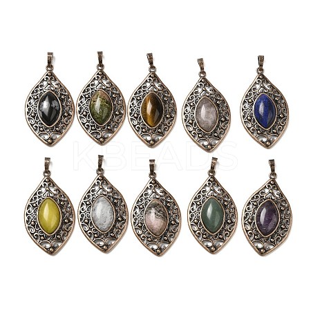 Natural Gemstone Pendants G-H065-3R-1