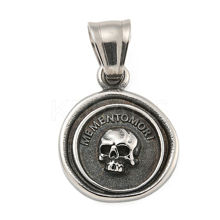 Tibetan Style 304 Stainless Steel Pendants STAS-M334-24AS-1-1