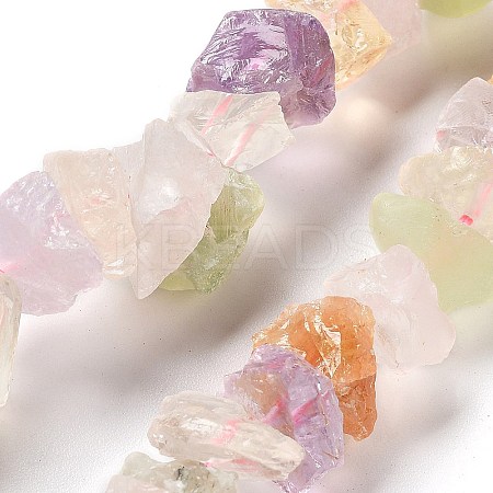 Raw Rough Natural Amethyst & Rose Quartz & Quartz Crystal & Citrine Beads Strands G-P528-A18-01-1