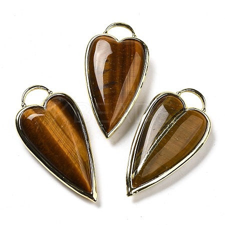 Natural Tiger Eye Pendants G-K347-01G-08-1
