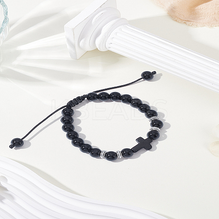 1Pc Glass Round Beads Braided Bead Bracelets for Unisex BJEW-LP0012-17-1