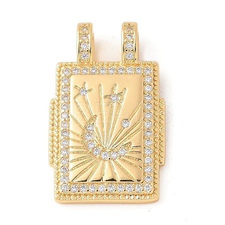 Brass Micro Pave Cubic Zirconia Pendants KK-U053-20G-04-1