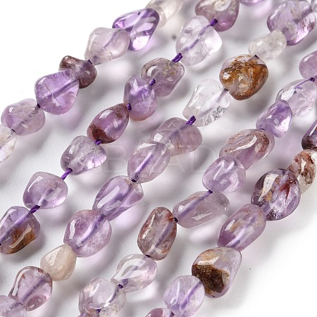 Natural Purple Phantom Quartz Purple Lodolite Quartz Beads Strands G-P497-01C-32-1