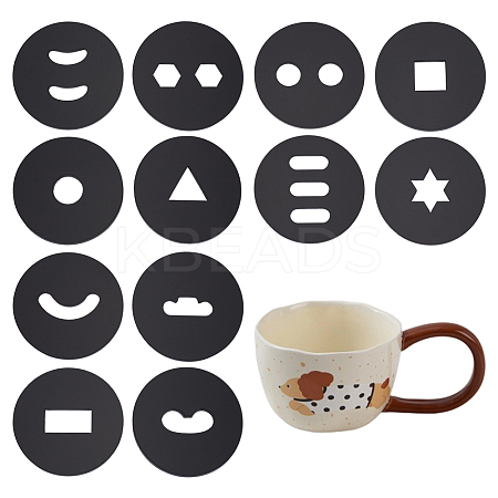 12Pcs Black Clay Acrylic Edge Template Set FIND-FG0004-80-1