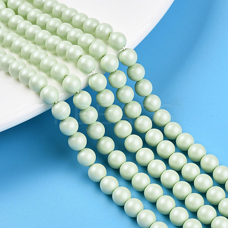 Baking Paint Pearlized Glass Pearl Bead Strands HY-N002-5mm-B02-1