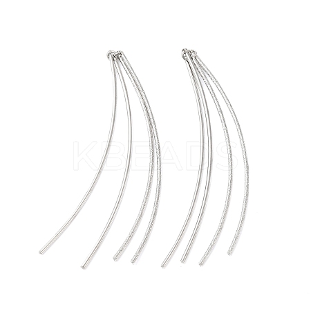 Brass Curved Bars Tassel Big Pendants KK-O144-31P-1