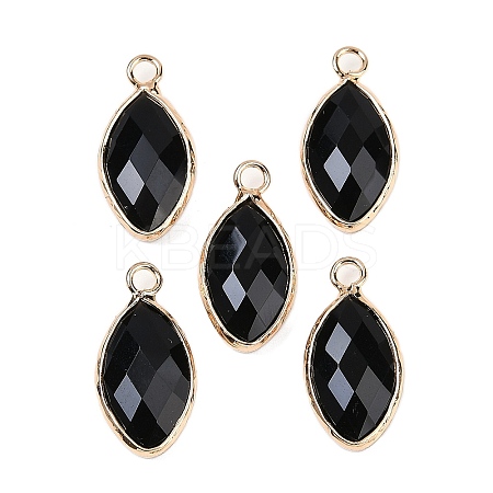 Natural Obsidian Faceted Pendants G-G193-01G-09-1