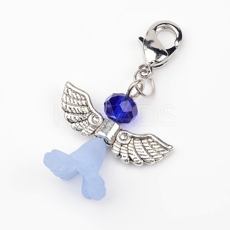 Tibetan Style Glass Pendants HJEW-JM00190-03-1