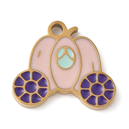 Christmas Themes 304 Stainless Steel Enamel Charms STAS-K312-04H-G-1