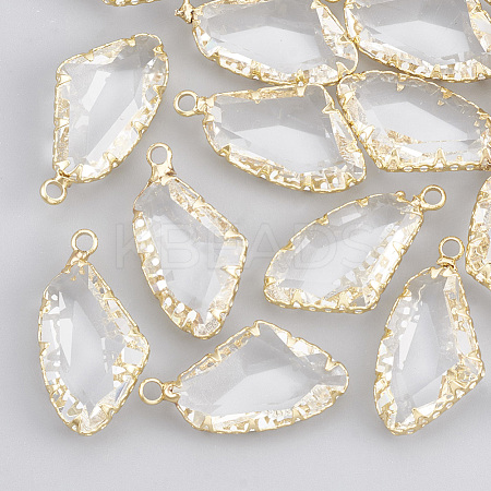 Brass Glass Pendants KK-T035-53-1