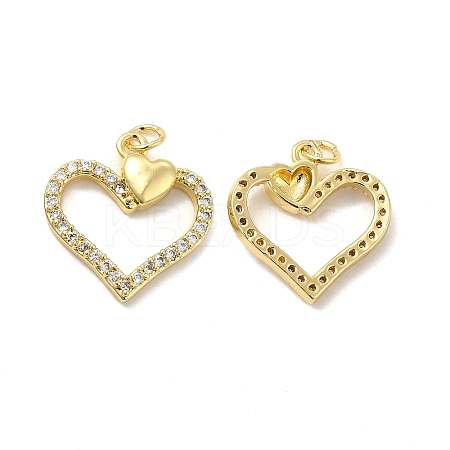 Brass Micro Pave Cubic Zirconia Pendants KK-E068-VB131-1
