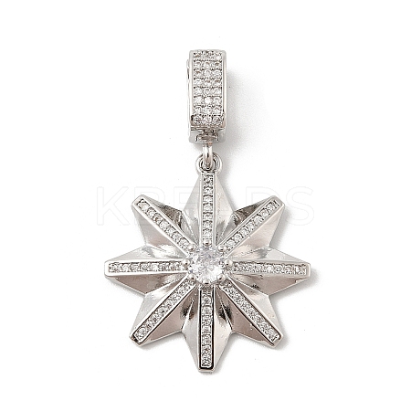 Brass Micro Pave Cubic Zirconia Pendants KK-U047-10P-1