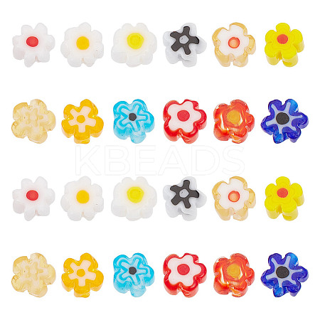 360Pcs 12 Colors Handmade Millefiori Glass Beads LAMP-GO0001-12-1
