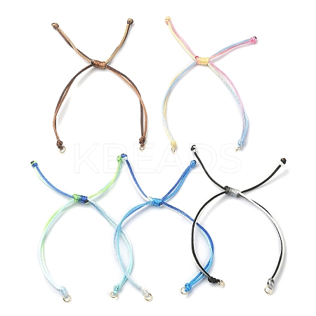 5Pcs 5 Colors Gradient Color Adjustable Braided Nylon Cord Braided Bracelet Making AJEW-JB01163-02-S-1