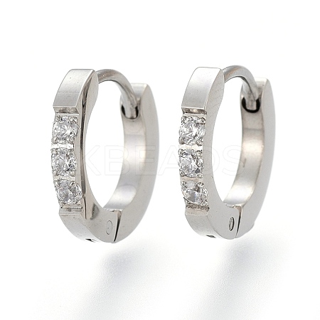 304 Stainless Steel Huggie Hoop Earrings EJEW-L252-042P-1