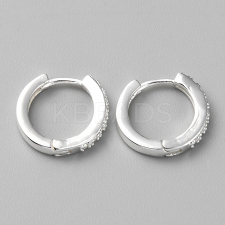 Brass Micro Pave Cubic Zirconia Hoop Earrings EJEW-WH0010-13B-S-1