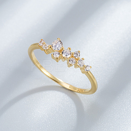 925 Sterling Silver Micro Pave Clear Cubic Zirconia Finger Rings for Women FS-WG88D88-04-1