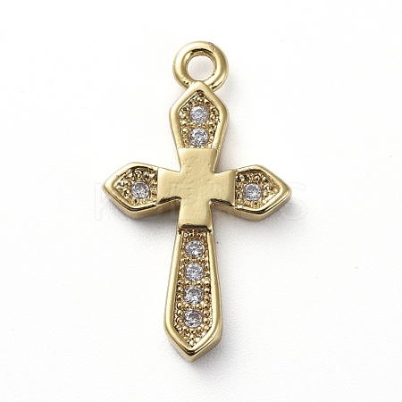 Brass Micro Pave Cubic Zirconia Pendants ZIRC-G157-02G-1