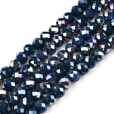 Electroplate Glass Beads Strands EGLA-A034-P6mm-B13-1