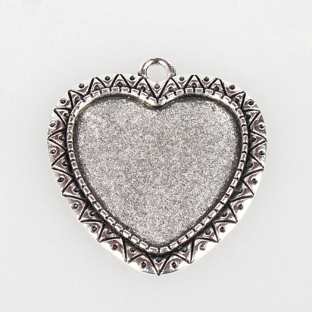 Vintage Tibetan Style Alloy Pendant Cabochon Bezel Settings X-TIBEP-O006-17AS-1